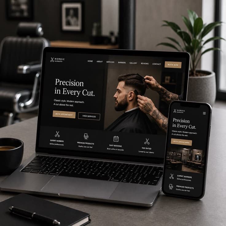 Nordic Barbers website preview